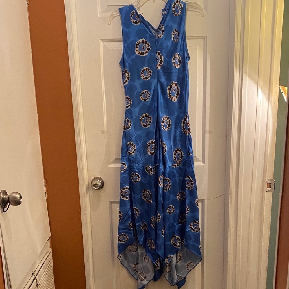 MELLODAY Blue Floral Asymmetrical Midi Skirt - Picture 6 of 12